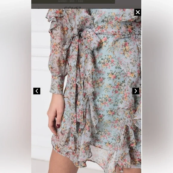 TWINSET Milano Georgette Floral Dress Flounces Mini ruffles - Picture 6 of 10